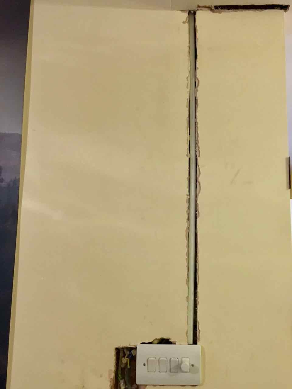 Cabling ready to be plastered Cabling ready to be plastered