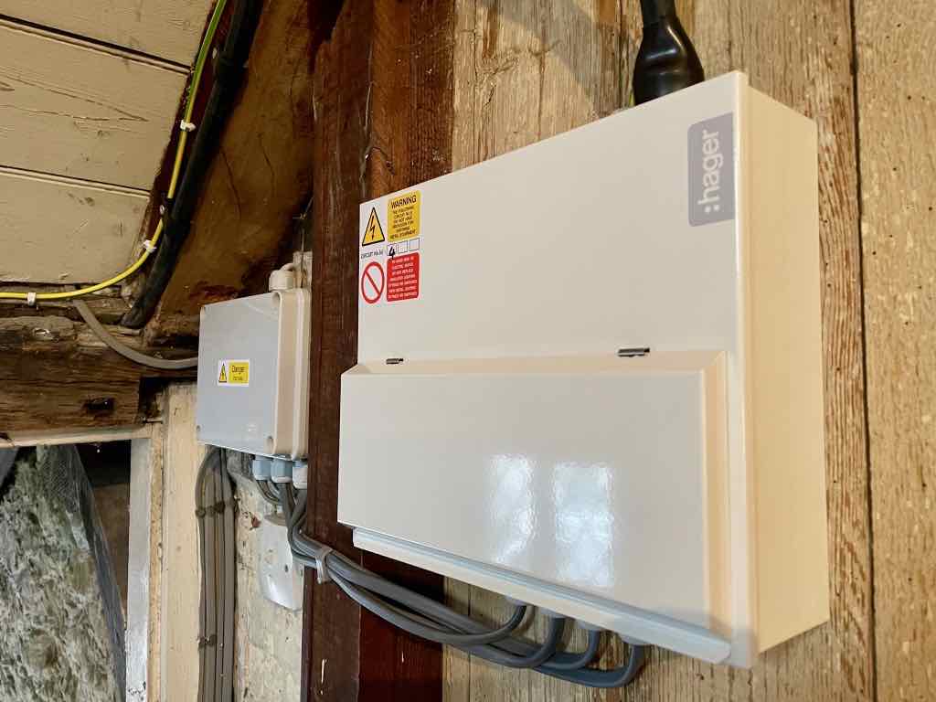 New Hager garage fuse board