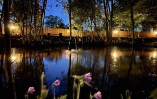 View across the pond - Driveway Lighting - JDH Electrics