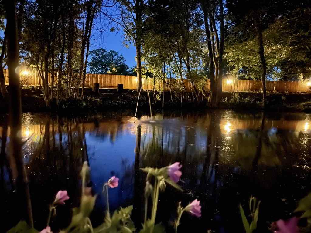View across the pond - Driveway Lighting - JDH Electrics