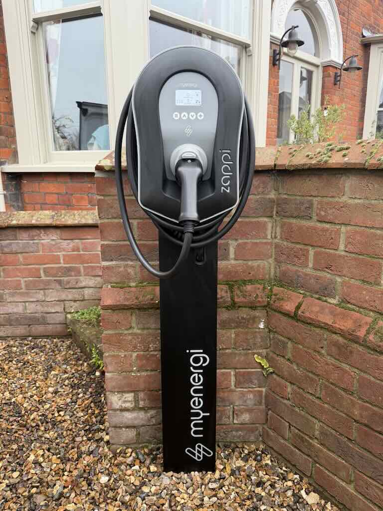My Energi Zappi Pedestal EV Charger Installation in Bury St Edmunds - JDH Electrics