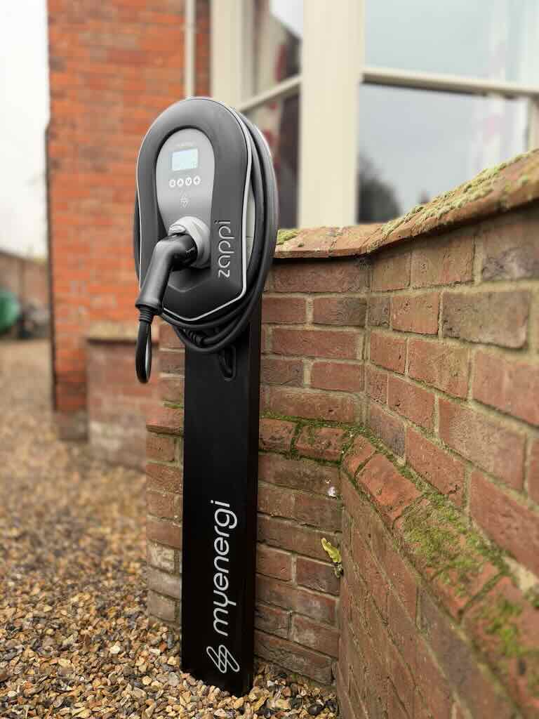 My Energi Zappi Pedestal EV Charger Installation in Bury St Edmunds - JDH Electrics