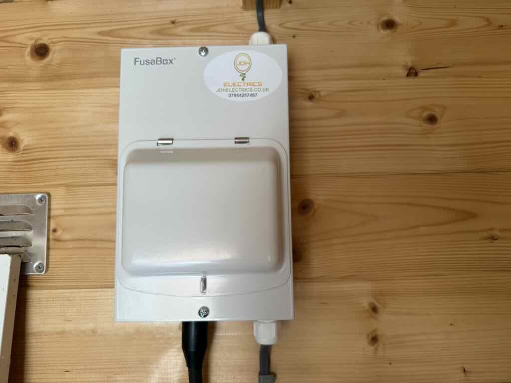Fusebox shed consumer unit installtion - JDH Electrics