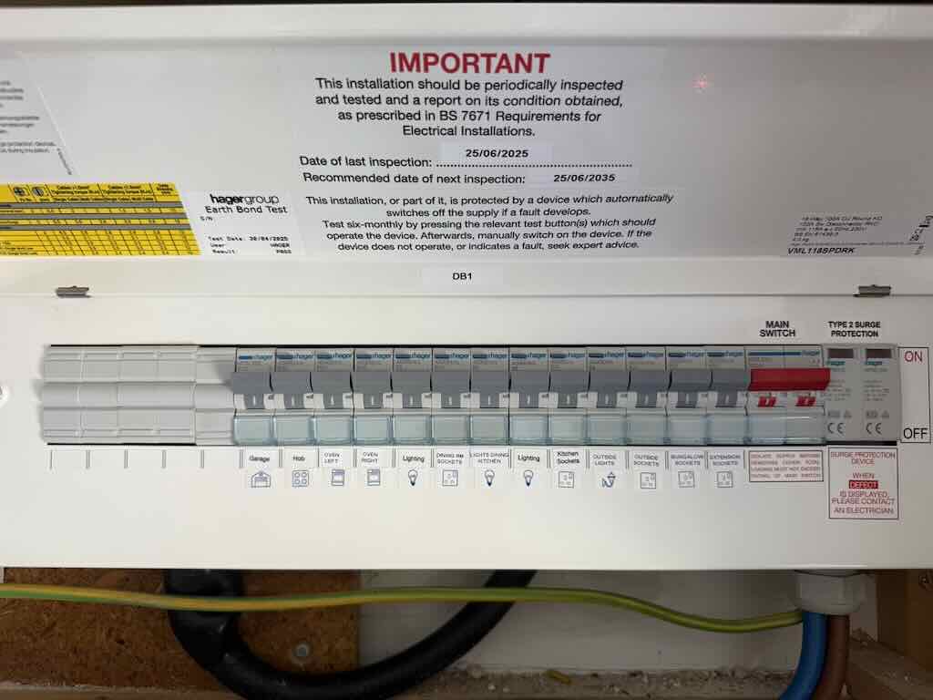 Hager Consumer Unit Upgrade & EICR in Red Lodge - JDH Electrics