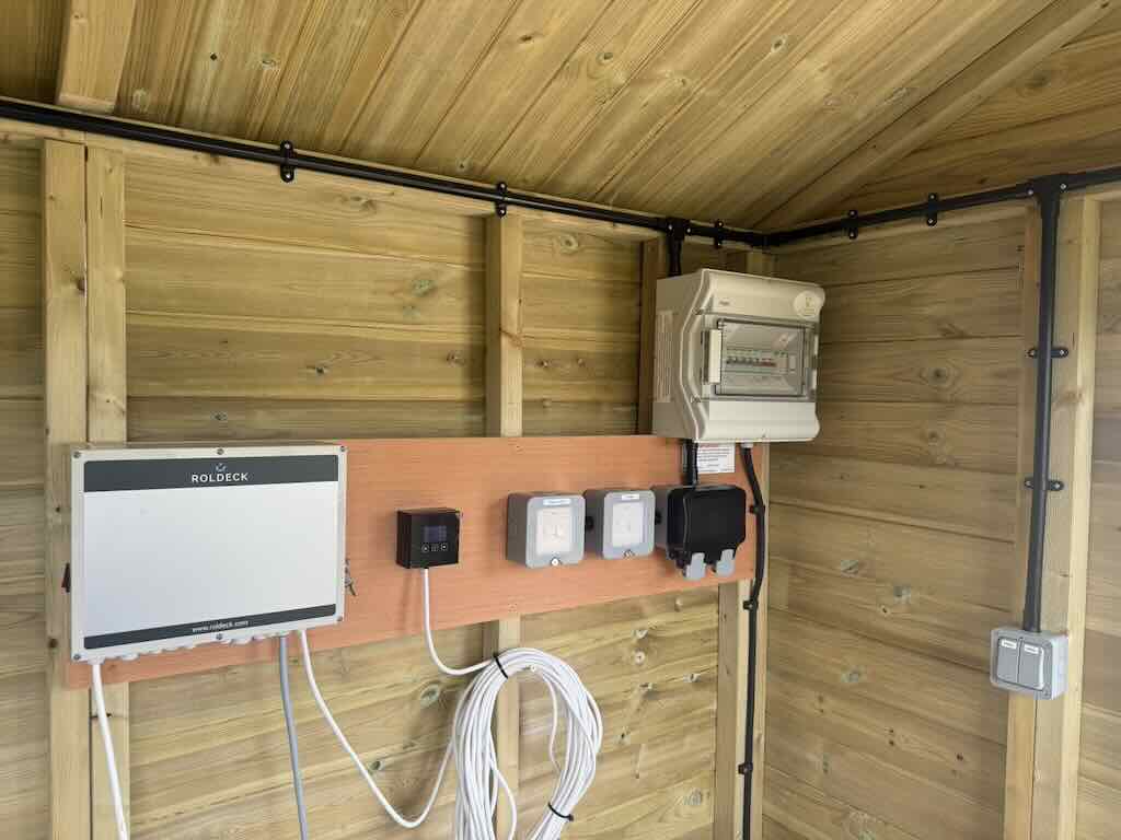 Swimming Pool Plant Room & ASHP Wiring - JDH Electrics - Electrician in Kent, Suffolk & Cambridgeshire - Pool Cover